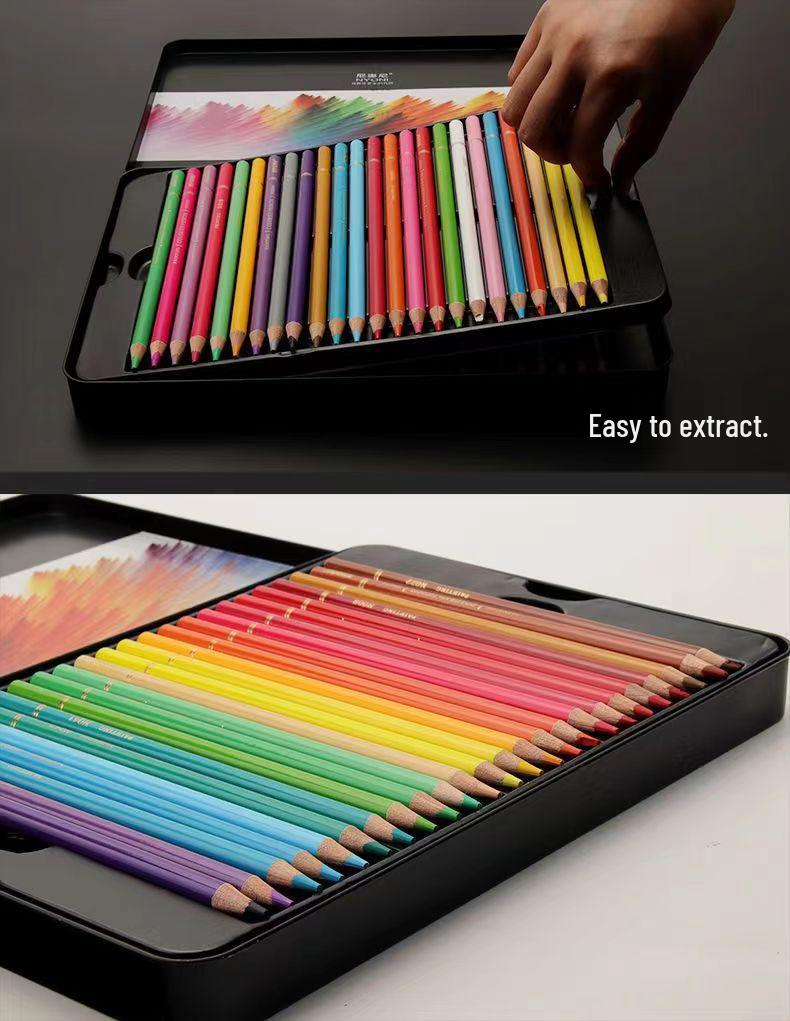 NeoNio Professional Water-Soluble Oil-Based Colored Pencils Set, 100 & 120 Colors in Iron Box for Hand-Painting