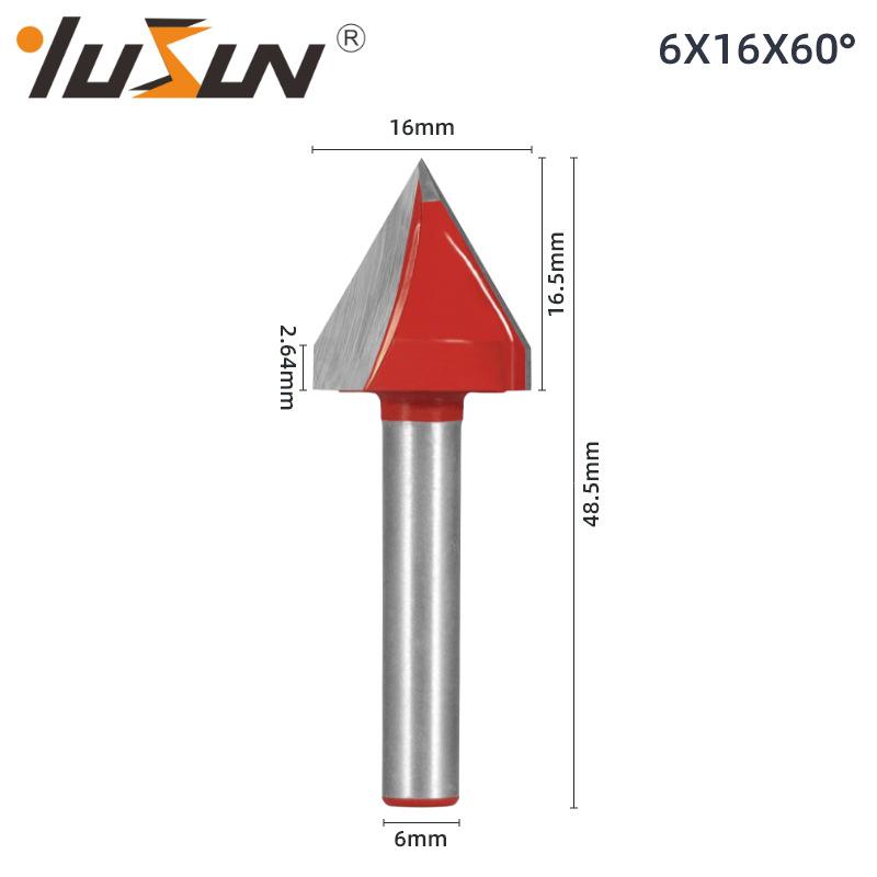 6mm V-Groove Bit Woodworking Cutter - 3D Engraving Knife, V-Shaped, 60/90 Degrees, 6 Patterns