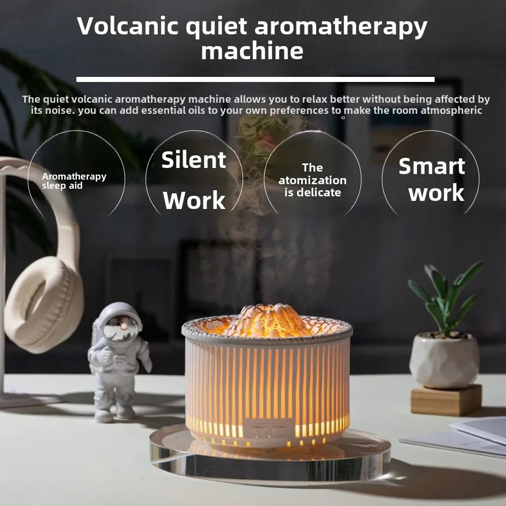 500ML Flame Air Humidifier Volcano Aroma Essential Oil Diffuser Purifier Electric Smell Distributor Perfume for Home Bedroom