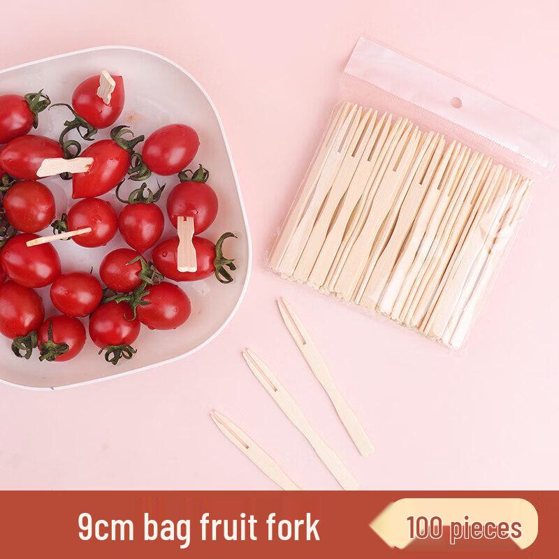 Disposable Bamboo Fruit & Dessert Fork Set