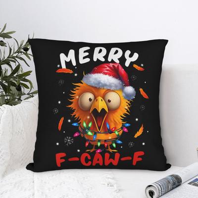 FCawF Taie d'oreiller de Noël pour poulet Housse de coussin en polyester Cadeau Housse de coussin décoratif Maison Vente en gros 4545cm