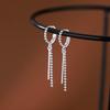 925 Sterling Silver Tassel Ear Cuff Stud Earrings - Women's Niche Design, 2022 Autumn Collection