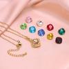 Replaceable Zircon Necklace Birthstone Pendant Neckchain Adjustable Choker Handmade Collarbone Chain Jewelry for Women
