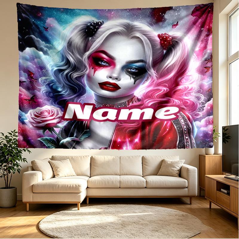 Custom Name Personalized Superhero Print Tapestry, Wall Art Decor, Bedroom, Dorm, Apartment, LivingRoom, Party Backdrop, Gift for Birthday