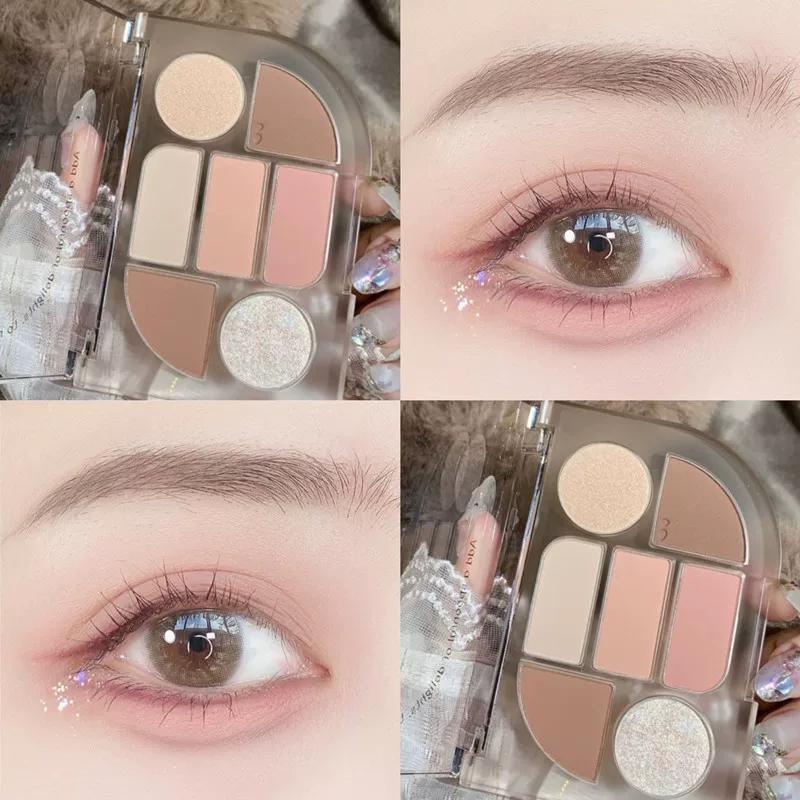 Gray Pink Eye Shadow Plate Pure Desire Wind ~ Gentle Pink Brown Dry Rose Bean Paste Color Low Saturation Cut-off Eye Makeup