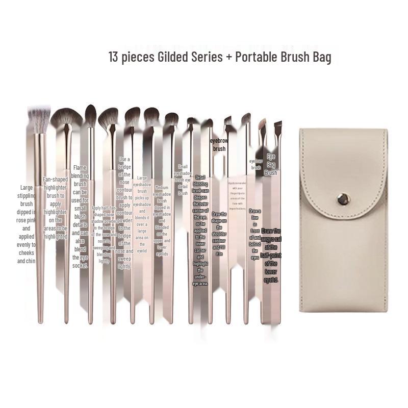 Holiday 12-Piece Makeup Brush Set: Powder, Eyeshadow, Foundation & Concealer Brushes with Soft Bristles