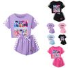 Kpop Demon Hunters Pattern Kids And Adult Pajama Set With Cotton Material And Short Sleeve Design For Lounging
