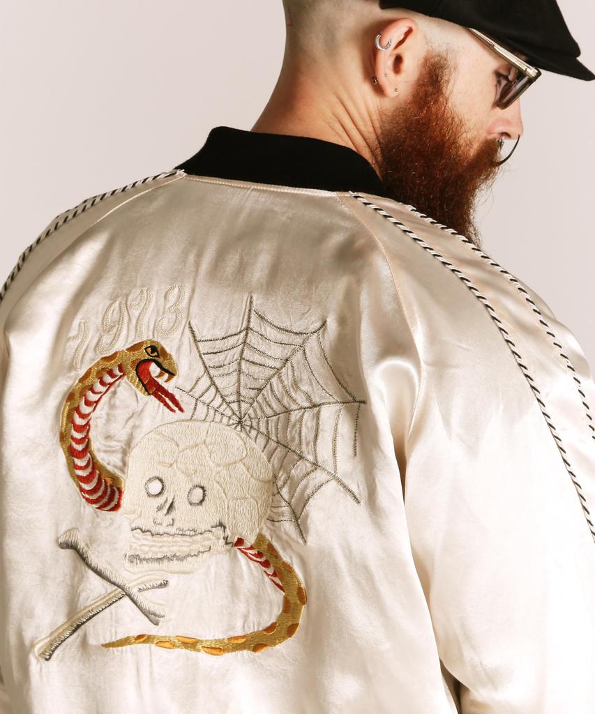 Schott RAYON SUKA Size JACKET, Men's, XL, 385, Off-White, 782-5252004