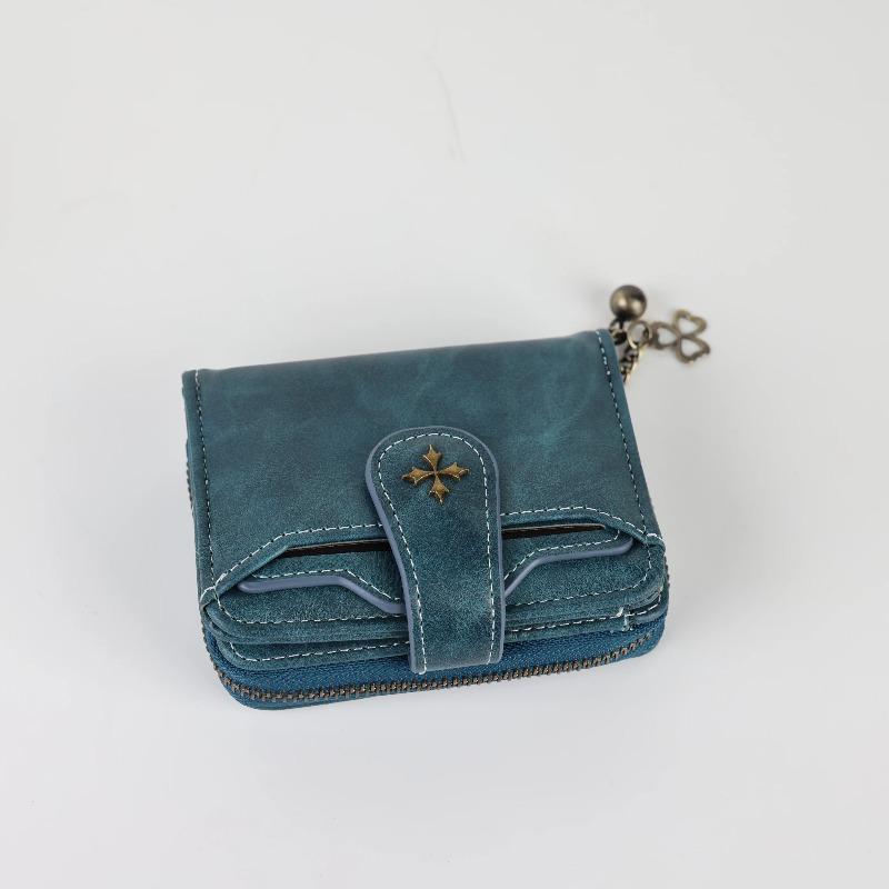 Women's short European and American fashi buckle wallet zipper coin purse