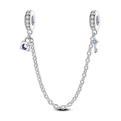 Charm Originale Stars Moon Safety Chain Pendants Beads Fit Bracelet Bangle For Women Charms Copper Luxurious Jewellery Gift
