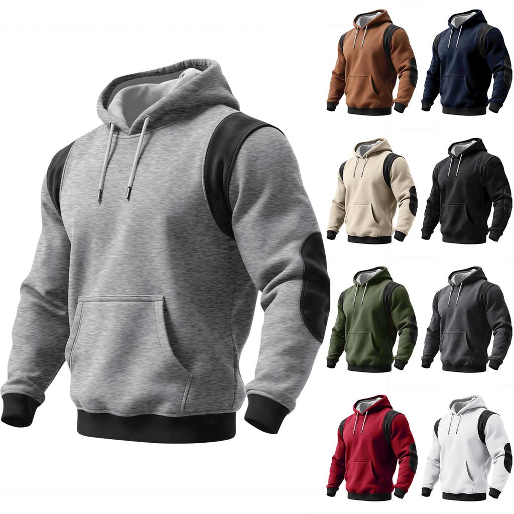 Men's Colorblock Sweatshirt Hoodie Men's Sports Large Size Casual Sweatshirt