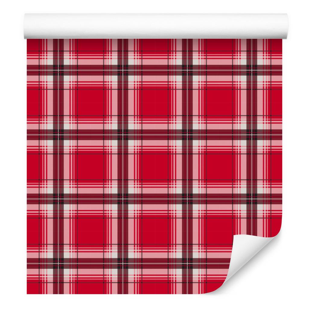 Red and coral checkered wallpaper for living room and bedroom 50x1000