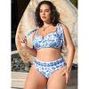 2025 Sexy 2-teiliges Übergrößen-Bikini-Set Damen Träger Push-up Kurviger Badeanzug Hohe Taille Stranddame Großer Badeanzug