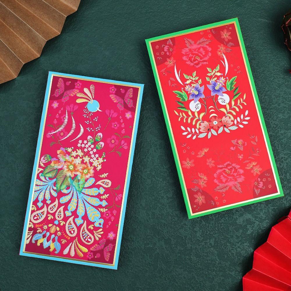 6Pcs Paper Traditional Red Pocket Cartoon Celebrating Red Packets Lucky Money Packets Birthday