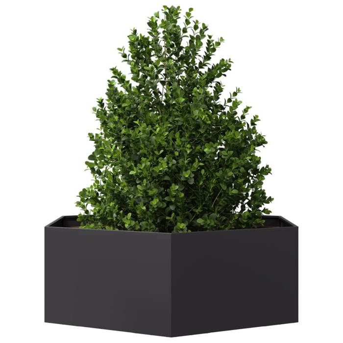 VidaXL Planter Black Hexagon 138x120x45 Cm Steel, Flower Box, Patio Planter, Garden Planter, 851136