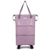 Folding Luggage Bags Expandable Rolling Duffle Pack with Wheel Large Capacity Oxford Clot Dry-Wet Separation Outdoor Weekend Bag