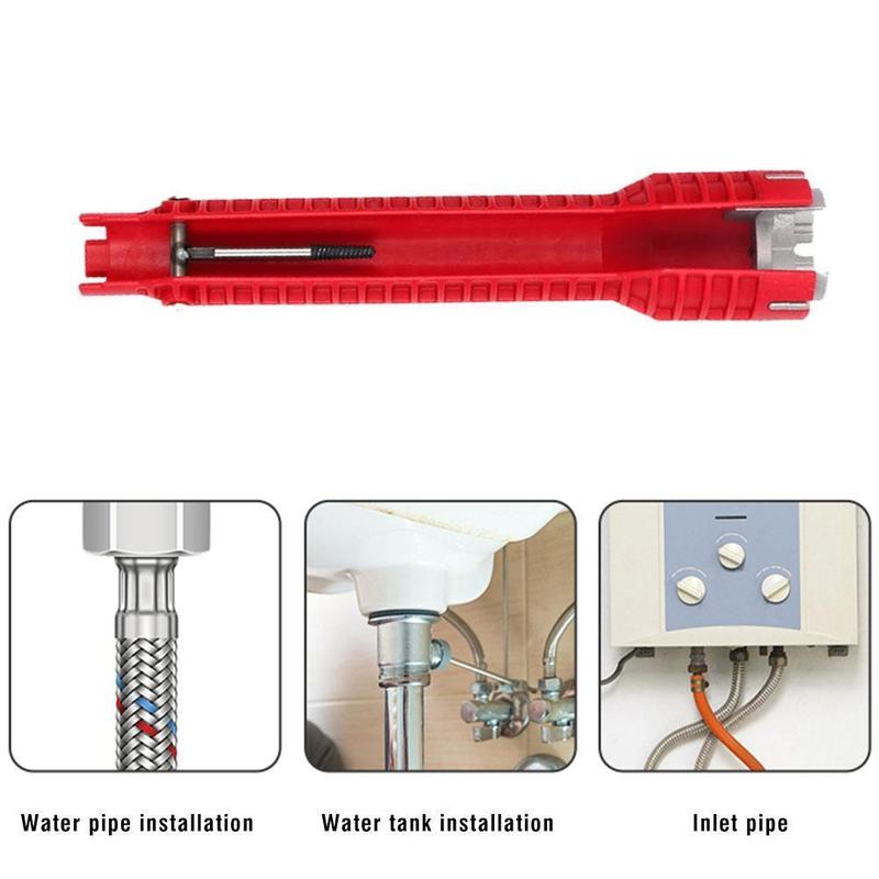 8 In 1 Faucet and Sink Installer Wrench Multifunctional Flume Spanner Water Heater Bathroom Plumbing Repair Hydraulic Tools