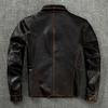 Top Layer Tea Core Horse Leather Genuine Leather Jacket for Men Slim Dispatcher Casual Jacket