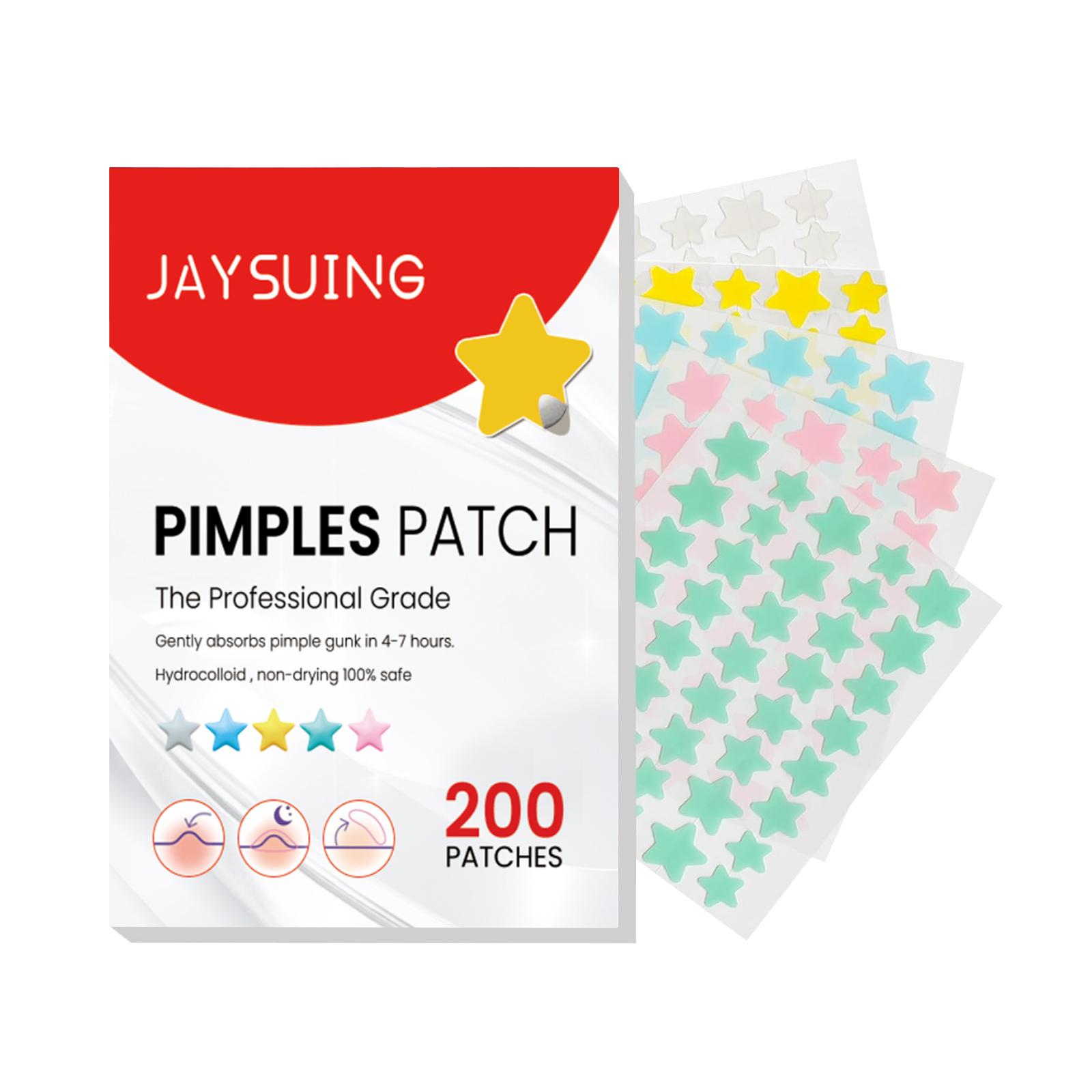 Jaysuing Star Colorful Acne Patches – Repair Acne Scars, Lighten Acne Spots, Cover Pimples, Acne