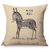 Cute Cartoon Small Animals Style Sofa Throw Pillow Case Cock Dog Rabbit Baby Art Room Bed Decorative Cotton Linen Cushion Cover