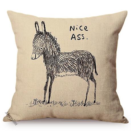 Cute Cartoon Small Animals Style Sofa Throw Pillow Case Cock Dog Rabbit Baby Art Room Bed Decorative Cotton Linen Cushion Cover