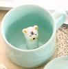 Søt 3D Dyr Par Keramisk Kaffekopp - Kreativt Porselensdrikkeglass, Perfekt for Melk & Te, Flott Nyhet Bursdagsgave