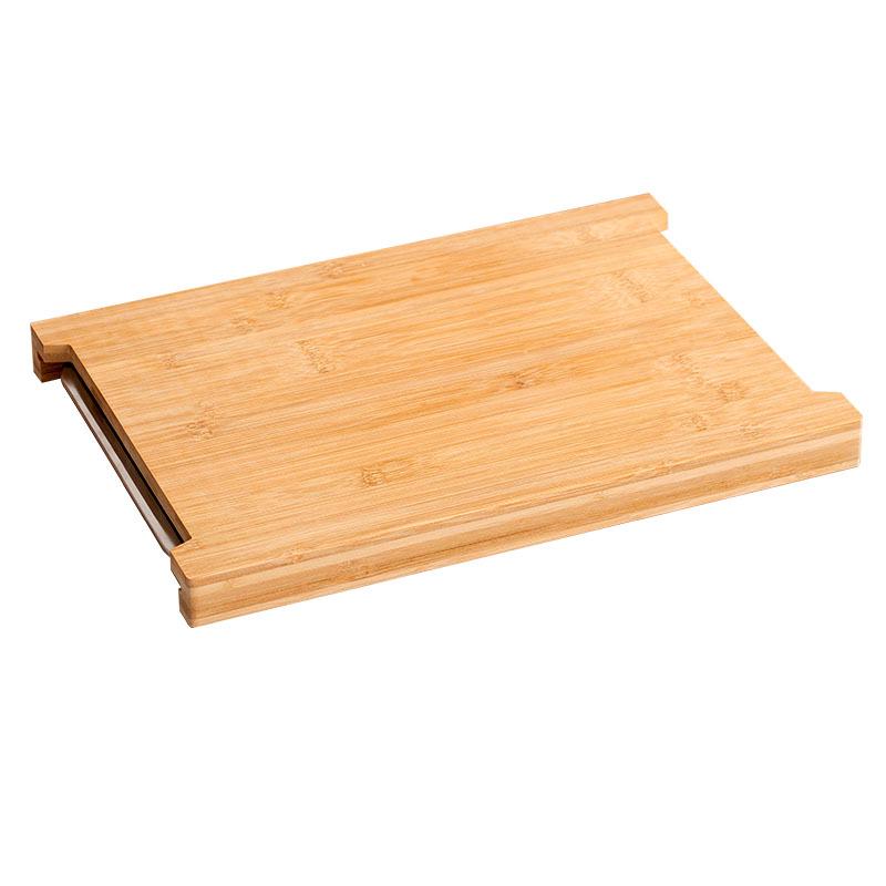 Thick Bamboo Cutting Board with Stainless Steel Tray for Home Use