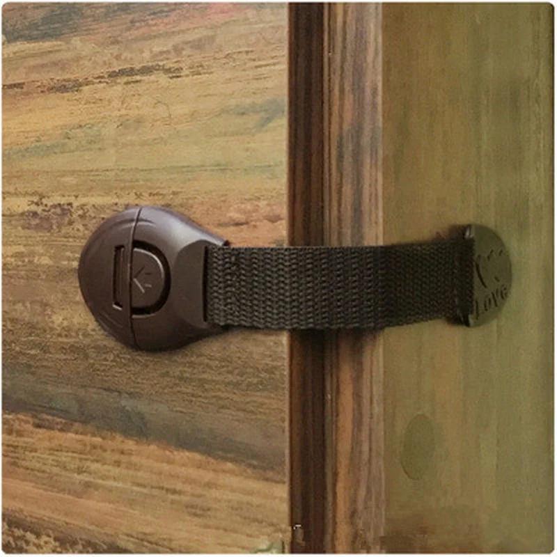 3pcs Coffee Black White Baby Safety Lock Child Toddler Cabinet Drawer Refridgerator Lock for Kids Protection Straps Locks