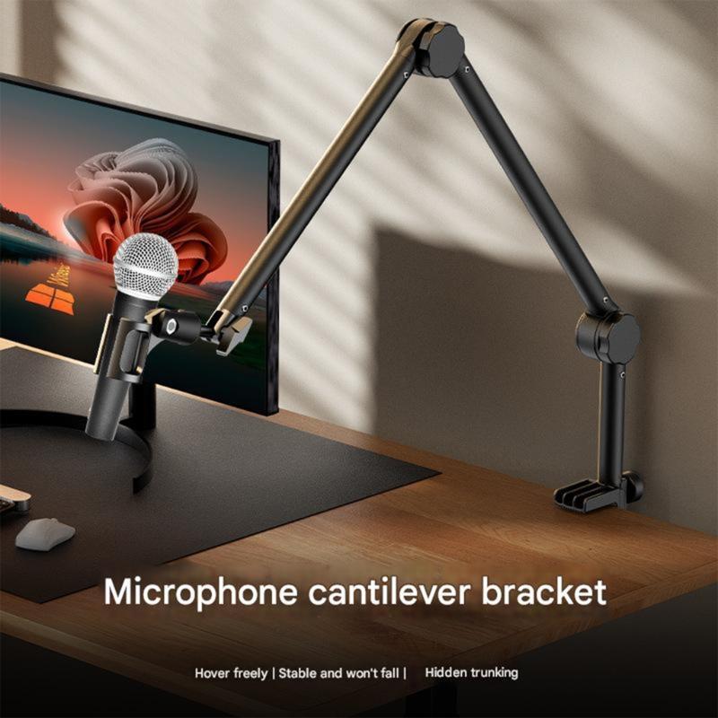 Microphone Arm Stand 360°Adjustable Springless Microphone Suspension Scissor Boom Arm Stand for Stable Recording
