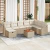 VidaXL 9-Piece Garden Sofa Set with Beige Cushions In Poly Rattan 3359526