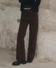 Ledeoli Pocket Stitch Straight Corduroy Pants [Brown]