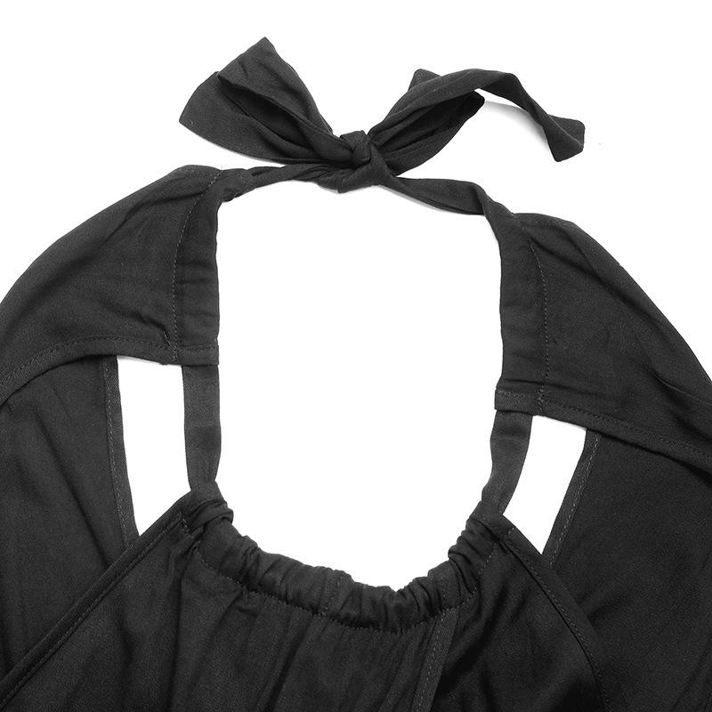 2026 Summer Halter Neck Sleeveless Dress with Hollow-Out Waist and Long Skirt for Women