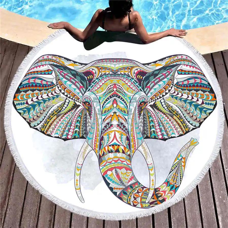 Swimming Towels Outdoor 3D Print Beach Tassel Towel Yoga Blanket Round Wall Tapestry Beach Cover Up Bath Shawl Thick Camping Mat