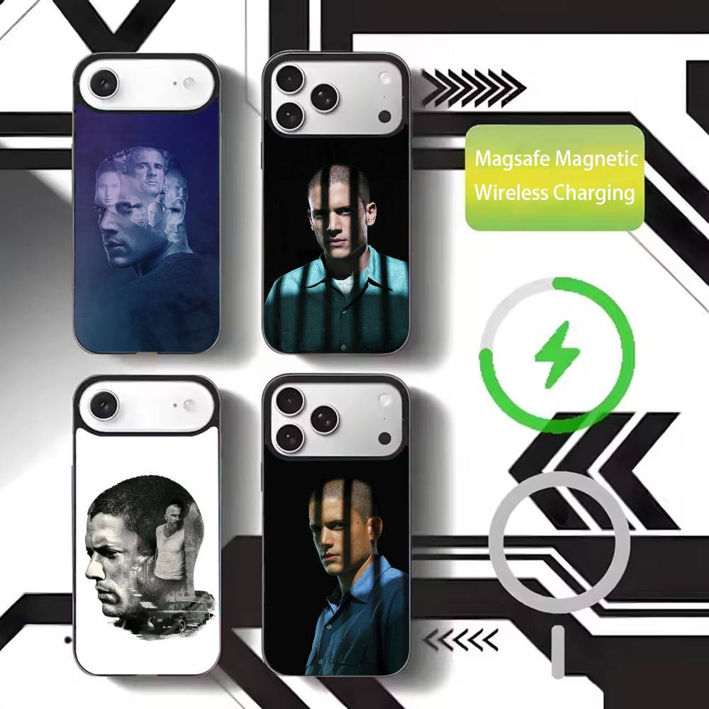 Movie P-Prison B-Break Phone Case For iPhone17,16,15,14,13,12,11 Plus,Pro Max Magnetic For Magsafe Wireless Charging