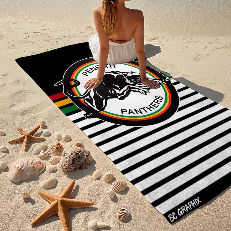 panthers Fashion Beach Towel: Ideal for Summer Adventures Soft, absorbent and quick drying suitable for swimming and bathing
