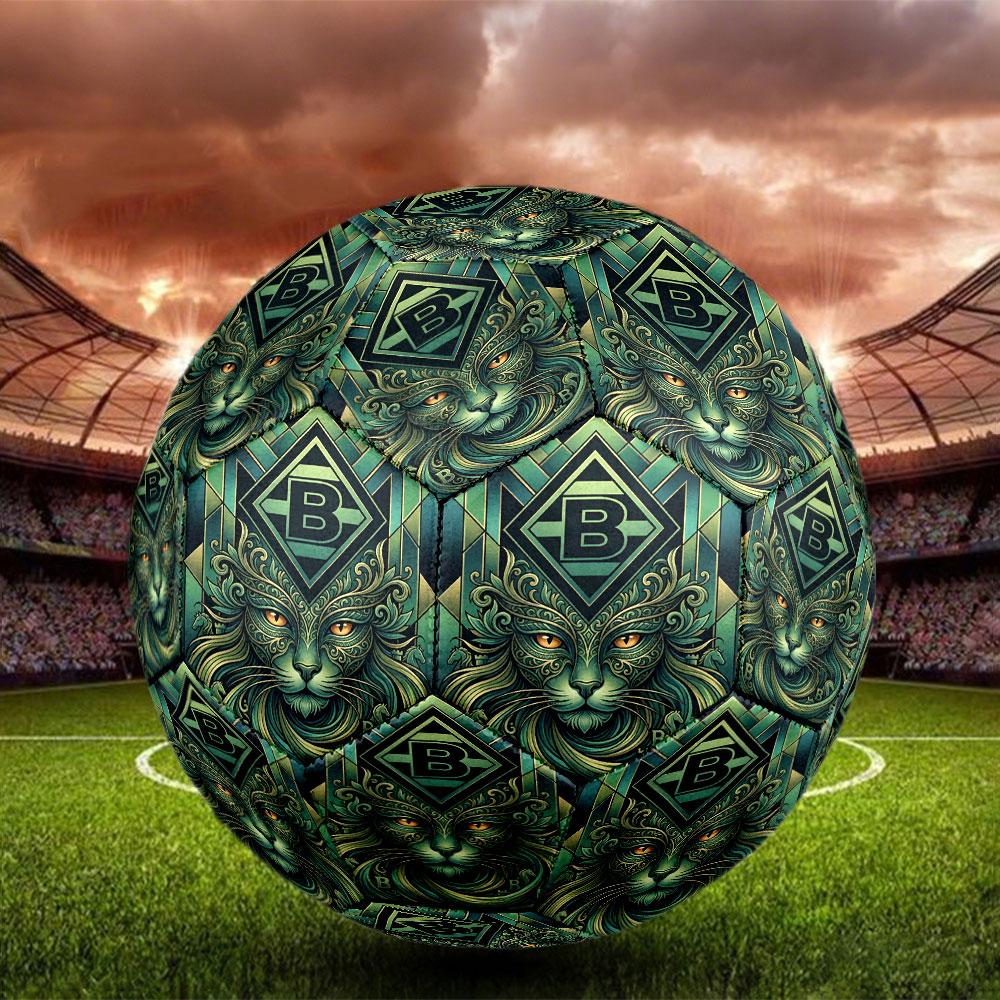 Borussia Monchengladbach Print Size 5 Soccer Ball, Standard Match Football for Sports Game and Team Practice, Ideal Gift for Soccer Fans