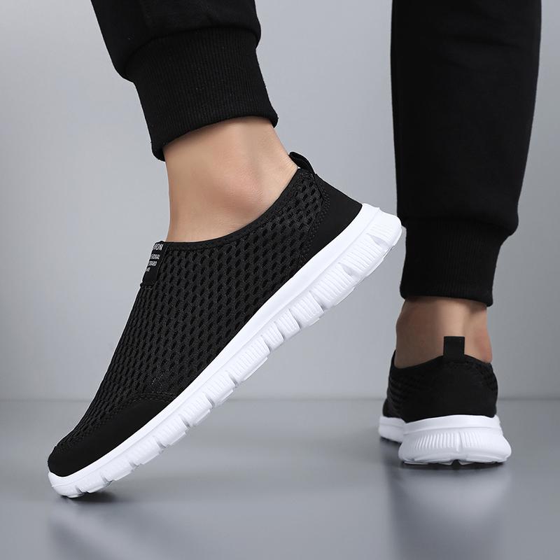 Men's Breathable Mesh Sports Shoes with Perforations, Single-net Casual Men's Shoes, Lightweight One-piece Mesh Surface Shoes