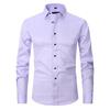 Men's Slim Fit Black Long-Sleeve Business Shirt