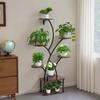 Plant Stand Indoor with Grow Lights, 157.5cm Tall 8-Tier Lighted Plant Shelf, Metal Corner Plants Holder, 3 Timer & 10 Brightness, Tree-Shaped Flower