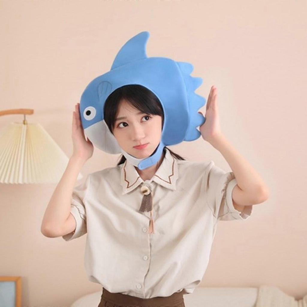 Upside down Fish Hat Soft Comfortable Hat Breathable Warm Hat Trendy Youth Hat for Skiing Camping Sky Blue
