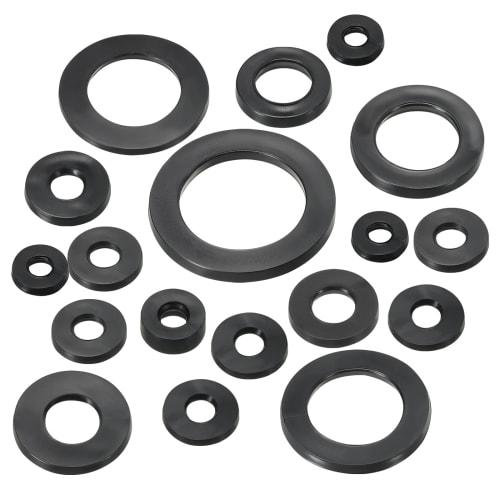 PATIKIL M15 Rubber Flat Washers, 80-Pack, 15mm Inner Diameter, 23mm Outer Diameter, 2.5mm Thick, Sealing Spacer Gasket Ring for Faucet Pipes, Water Ho