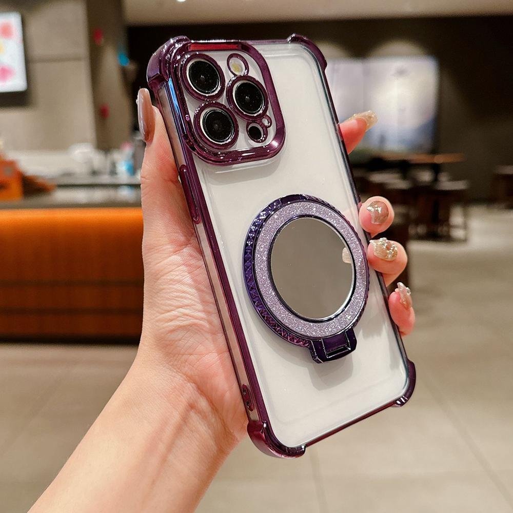 Beschichtung Spiegelhalter Ständer Weiches Silikon Vier Ecken Luftkissen Stoßfeste Schutzhülle für Samsung Xiaomi Poco Redmi