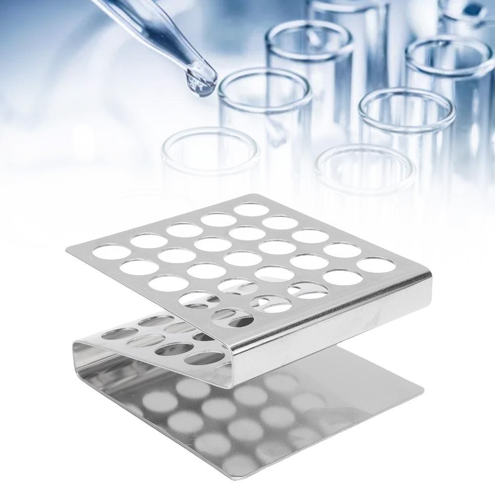 25 Holes 15/17mm Silver Z Shape Centrifuge Tube Rack 15ml Centrifuge Tube Rack  Sample Storage