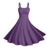 Women's Vintage Sleeveless Pleated Patchwork Cute A-Line Hem Dresses