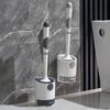 Wasserspray Silikon Toilettenbürste Langer Griff Nachfüllbare Silikonbürste Mit Wandmontiertem Badezimmerreinigungszubehör