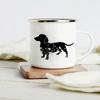 Lustiger Dackel-Druck Kreative Emaille-Tasse Kaffee-Weintassen Cartoon-Hunde Pfote Party-Getränk Bier Saft Milch Tassen Geschenke für Liebhaber Hund