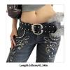 Edgy Faux And With Hardware Multi Hole Adjustable Waistband For Men Women Casual Outfits