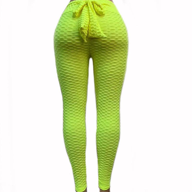 Cross-Waist Jacquard High-Waisted Butt-Lifting Yoga Pants