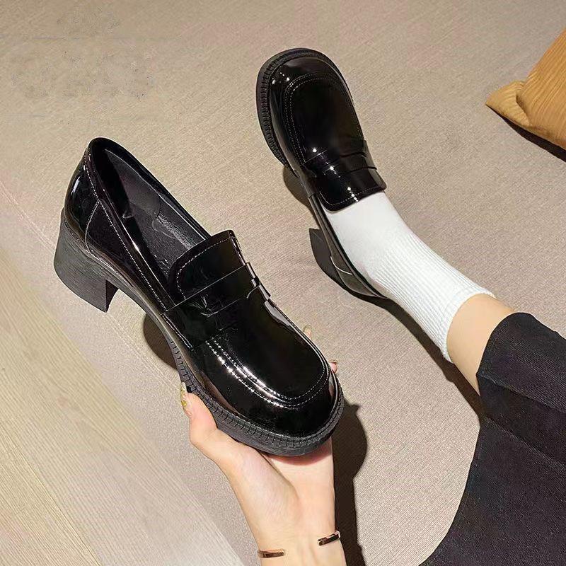 Mary Jane schoenen dames herfst nieuw glanzend college stijl modieus veelzijdig jk plateauhak antislip