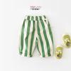 Korean Style High Waist Color Striped Spring Pants for Infants and Toddlers